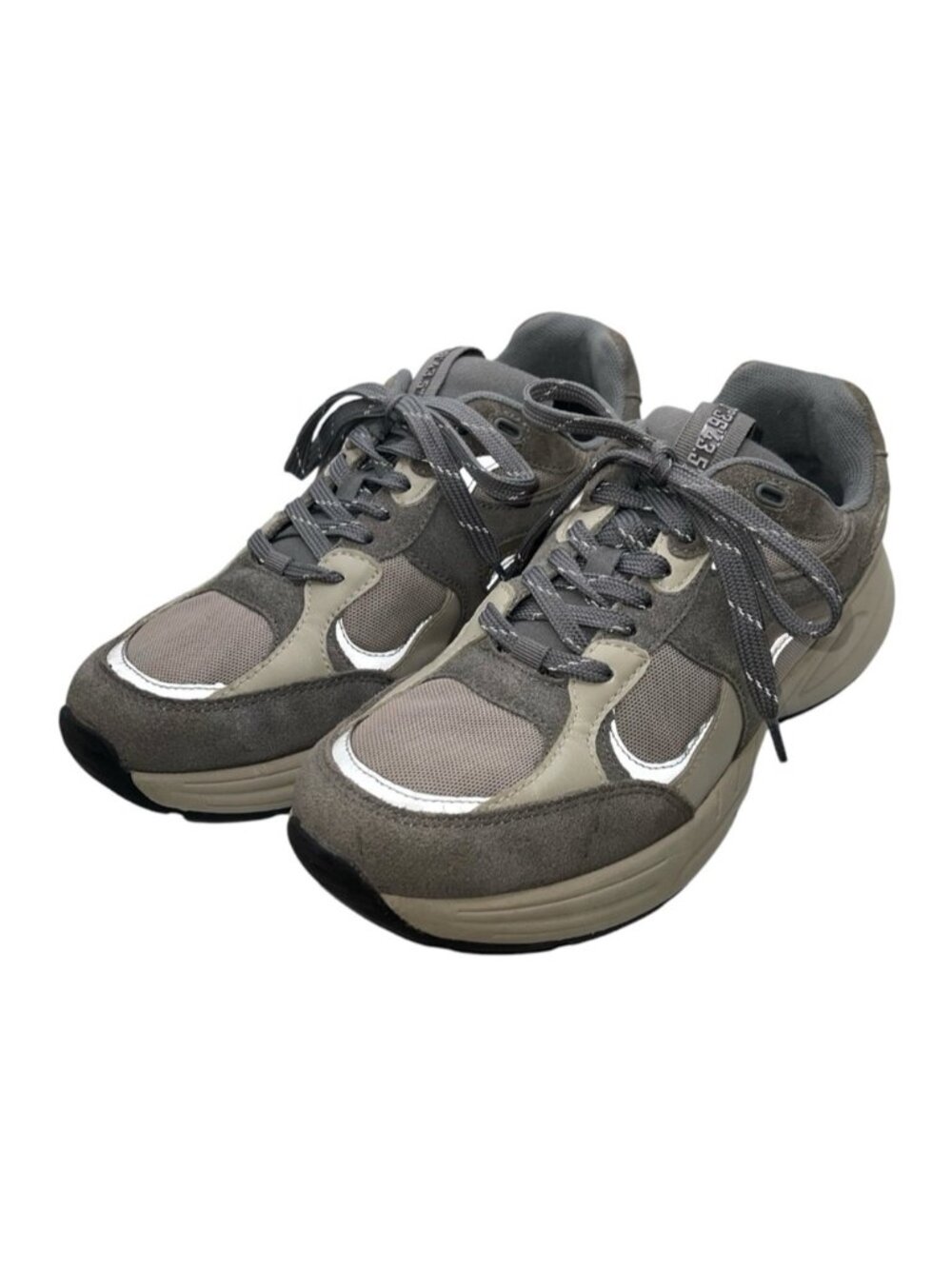Zara Contrasting Mesh Sneakers Grey Beige Taupe Suede Women’s EU 39 US 8
